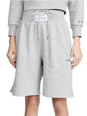 Adam Selman Sport Gray High-Waist Drawstring Short